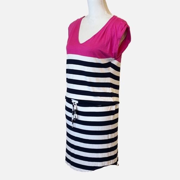 Tori Richard Alyssa Mini Striped V-neck Dress with Stretch Women’s Small - Picture 6 of 10